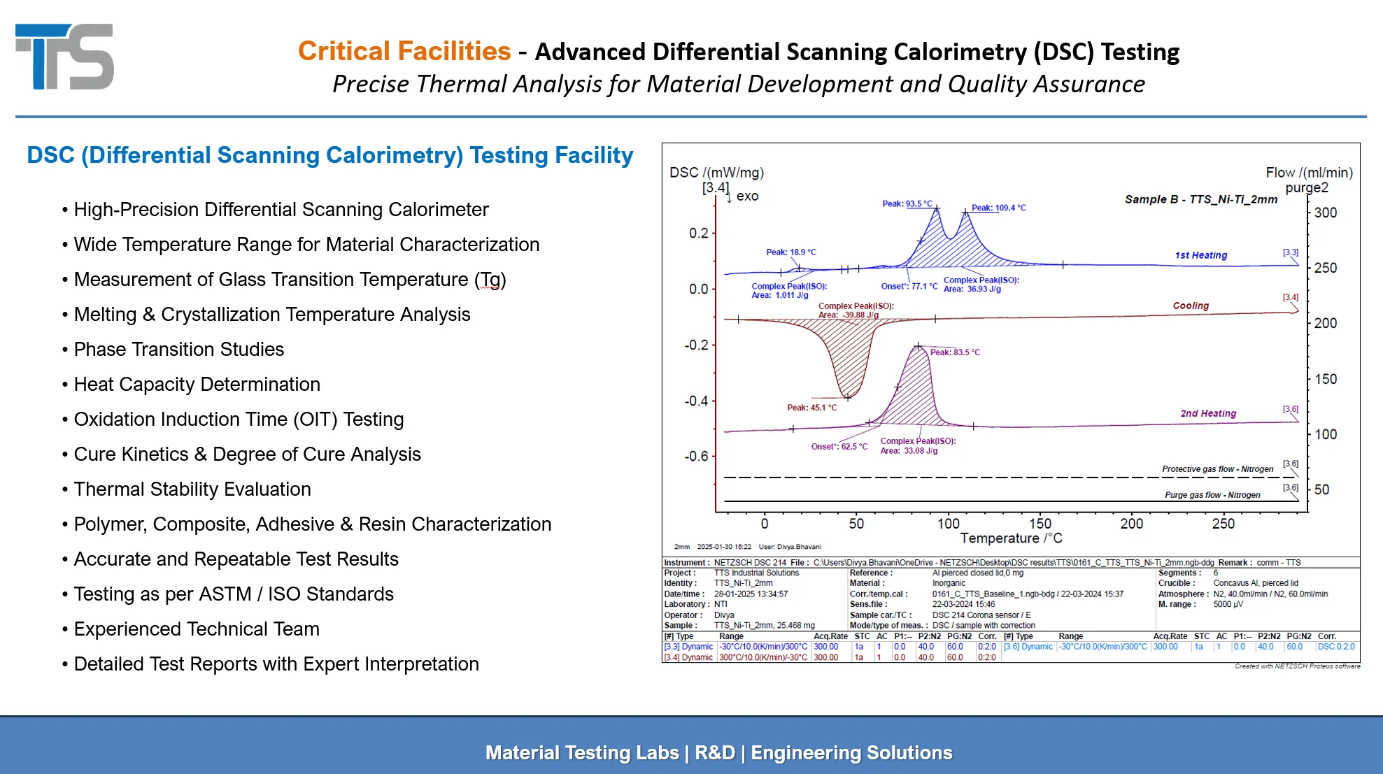 Differential Scanning Calorimetry Testing